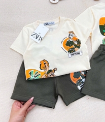 SÉT CHÓ CỨU HỘ KHỦNG LONG Z.R MIX QUẦN SHORT RÊU BÉ TRAI(XẢ 40k)