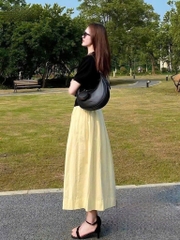 SET ÁO LEN TĂM HÀN MIX CV XẾP LI DÁNG DÀI NỮ