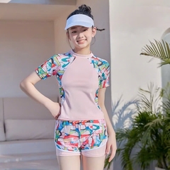 SET BỘ BƠI MẸ VÀ BÉ 2 MÀU HỒNG TÍM PHỐI