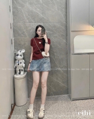 ÁO LEN NỮ CỔ TRÒN FORM ÔM PHỐI TIM THU ĐÔNG SĂN(XẢ 79k)
