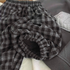 SET BỘ DÀI NỈ ĐANH THÊU HOẠ TIẾT KÈM QUẦN KẺ BÉ TRAI