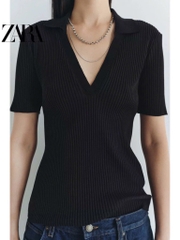 ÁO LEN TĂM POLO CỔ V Z.RAA NỮ THU ĐÔNG (XẢ 79k)