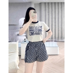 SET CỘC DIOR ÁO THUN MIX SHORT HOẠ TIẾT NỮ