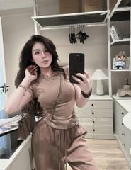 SET ÁO ZIP QUẦN BPM THÊU BAD NỮ