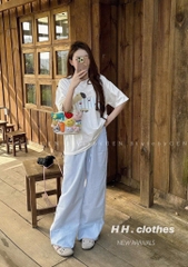 SET ÁO PHÔNG CÚN QUẦN KẺ SUÔNG CHO NỮ SALE 99k)