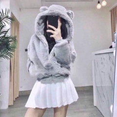 ÁO KHOÁC NỮ LÔNG TAI GẤU SIÊU ẤM THU ĐÔNG SẴN