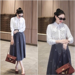 CHÂN VÁY XẾP LI ĐÍNH ĐÁ NỮ SẴN(XẢ 65k)