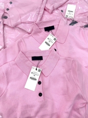 ÁO LEN POLO HỒNG CỘC TAY NỮ