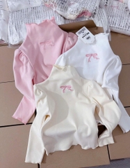 SET 3 ÁO DÀI THÊU NƠ BÉ GÁI XẢ