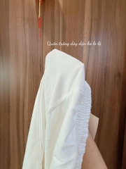 SET BỘ ÁO TƠ LI PHỐI CỔ REN HAI LỚP MIX QUẦN BAGGY NỮ SẴN