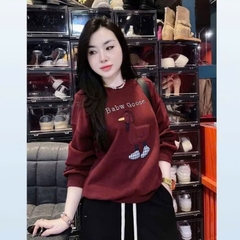 BỘ NỈ HAI DA ĐỎ GOOSE QUẦN ĐEN NỮ THU ĐÔNG SẴN