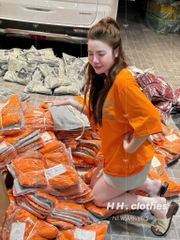 SET CỘC ÁO CAM CHÂN VÁY XÁM NỮ SẴN