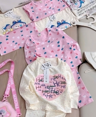 SET 2 BỘ DÀI TIM HỒNG HEHE CHUẨN HÀN BÉ GÁI