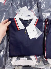 SET THAN POLO PHỐI QUẦN DÀI KẺ ĐỎ NỮ SẴN