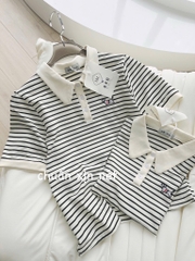 ÁO POLO LASCOTE KẺ PHỐI CỔ NỮ