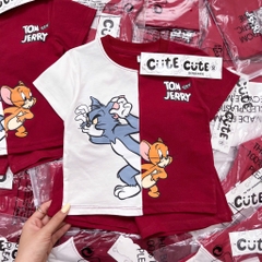 SÉT BỘ COTTON TOM & JERRY TONE TRẮNG ĐỎ CHO BÉ TRAI
