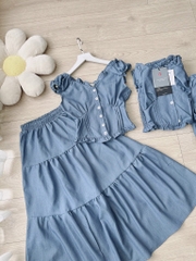 SET BÒ NỮ BIÊN NHẬT LI BÈO GẤU MIX CHÂN VÁY (KH ĐẶT SLL)