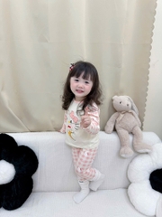 SET 3 BỘ DÀI MÈO PASTEL NƠ KẺ HỒNG BÉ GÁI SẴN