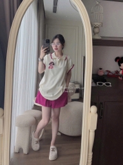 SET CỘC CÔ GÁI BÈO ĐEO KÍNH QUẦN HỒNG NỮ