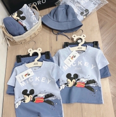 BỘ CỘC MICKEY XANH KÈM MŨ BÉ TRAI SẴN( xả 69k)