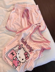 SET HỒNG KẺ MÈO KITTY NỮ