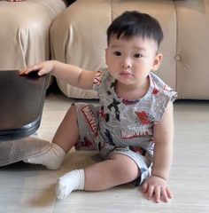 SÉT 2 BỘ BA LỖ COTTON NGƯỜI NHỆN MARVEL TONE GHI BÉ TRAI( SALE 95k)