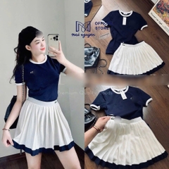 SET ÁO THAN CHÂN VÁY TRẮNG NỮ
