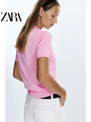 ÁO LEN POLO HỒNG CỘC TAY NỮ