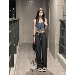 QUẦN BAGGY GU CHÉO CẠP ỐNG RỘNG(xả 85k)