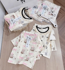 SÉT 2 BỘ GẤU NƠ CHẤM BI BÉ GÁI (SALE 70k)