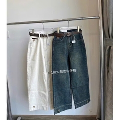 QUẦN BÒ NỮ SUÔNG THÊU CHỮ V SẴN