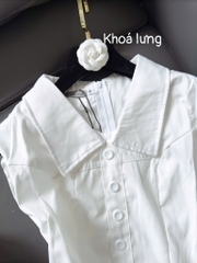 VÁY THÊU ONG ĐUÔI CÁ MÀU TRẮNG NỮ SẴN