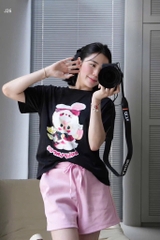 SET BỘ ÁO PHÔNG BABYTHREE QUẦN ĐÙI HỒNG CHO NỮ SẴN(SALE 80k)