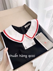 VÁY CỔ PHỐI VIỀN CHÂN XẾP LI- xả 85k