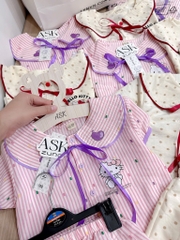 SET 2 BỘ BÈO BÈO CHẤM BI TÍM BE BÉ GÁI