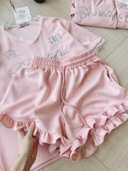 SET CỔ TIM SHORT BÈO PHỐI REN NỮ SẴN