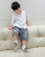 SET 3 ÁO CỔ TRỤ TONE NÂU BÉ TRAI SẴN(XẢ 80)