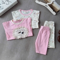 SET 2 BỘ IN CÚN TONE HỒNG BÉ GÁI SẴN( xả 85k)