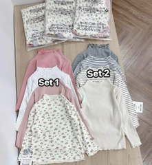 SET 4 ÁO ZIP GIỮ NHIỆT DÀI TAY BÉ GÁI
