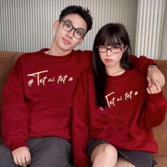 ÁO NỈ HAI DA DÀI TAY IN CHỮ TẾT SIZE NHỠ CHO BÉ VÀ BỐ MẸ THU ĐÔNG