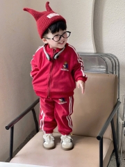 SET BỘ DÀI NỈ GẤU PADDINGTON ĐỎ XÁM BÉ TRAI