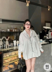 ÁO SƠ MI ĐÍNH ĐÁ FORM RỘNG NỮ