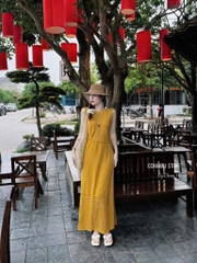 SET ÁO CHÂN VÁY LEN VÀNG NỮ