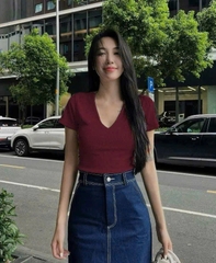 SET 3 ÁO ZIP CỔ TIM ĐEN TRẮNG ĐỎ NỮ
