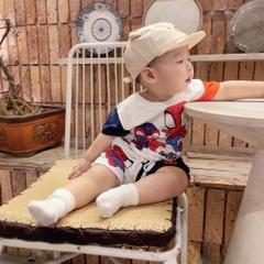 BỘ NHỆN MARVEL PHỔI TAY CAM THAN CHO BÉ TRAI NEW(SALE 60k)
