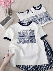 SET CỘC DIOR ÁO THUN MIX SHORT HOẠ TIẾT NỮ