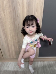 SÉT HAPPY 1/6 CHO BÉ TRAI BÉ GÁI MIX QUẦN CARO KÈM TÚI ĐEO CHÉO 3CT SẴN