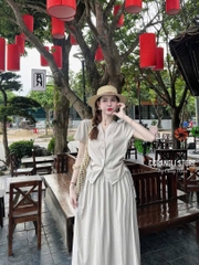 SET ĐŨI NHĂN KÈM CHÂN VÁY DÀI NỮ SẴN
