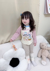 SET DÀI LABABU ĐÍNH NỔI ĐÁNG YÊU – MỀM MỊN CHUẨN COTTON XỊN BÉ GÁI
