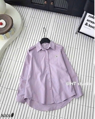 ÁO SƠ MI TÍM THÊU GẤU CỰC XINH NỮ SẴN